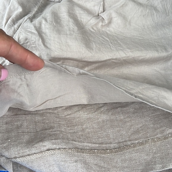 Loft Taupe with Metalic Thread Cotton Linen Shorts - Picture 8 of 8